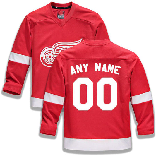 Custom D.Red Wings Fanatics Branded Home Replica Jersey Red Stitched American Hockey Jerseys CustomName