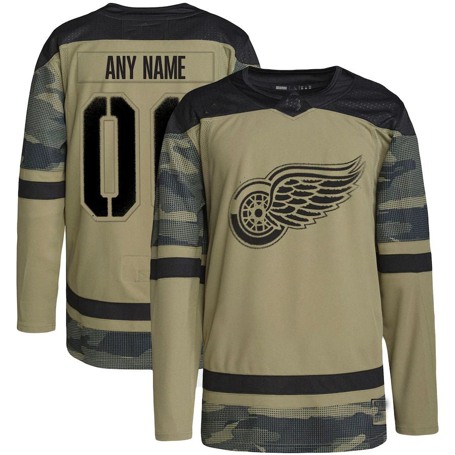 Custom D.Red Wings Military Appreciation Team Authentic Practice Jersey Camo Stitched American Hockey Jerseys CustomName
