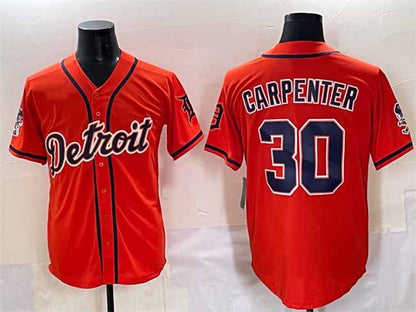 Detroit Tigers #30 Kerry Carpenter Orange With Patch Vapor Premier Limited Stitched Baseball Jersey