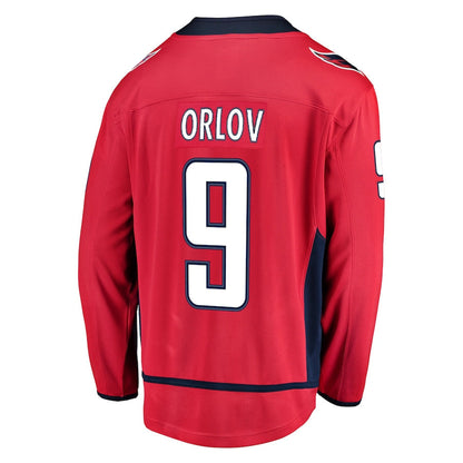 W.Capitals #9 Dmitry Orlov Fanatics Branded Home Breakaway Player Jersey Red Stitched American Hockey Jerseys CustomName