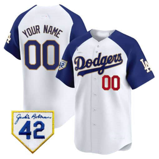 Custom Los Angeles Dodgers 2024 Jackie Robinson Patch Vapor Premier Limited ¨C All Stitched Baseball Jersey