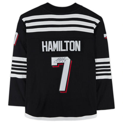 NJ.Devils #7 Dougie Hamilton Fanatics Authentic Autographed Branded Alternate Breakaway Jersey Black Stitched American Hockey Jerseys CustomName