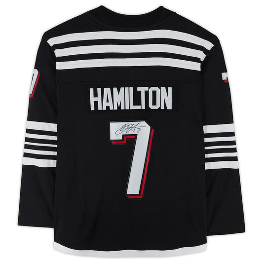 NJ.Devils #7 Dougie Hamilton Fanatics Authentic Autographed Branded Alternate Breakaway Jersey Black Stitched American Hockey Jerseys CustomName