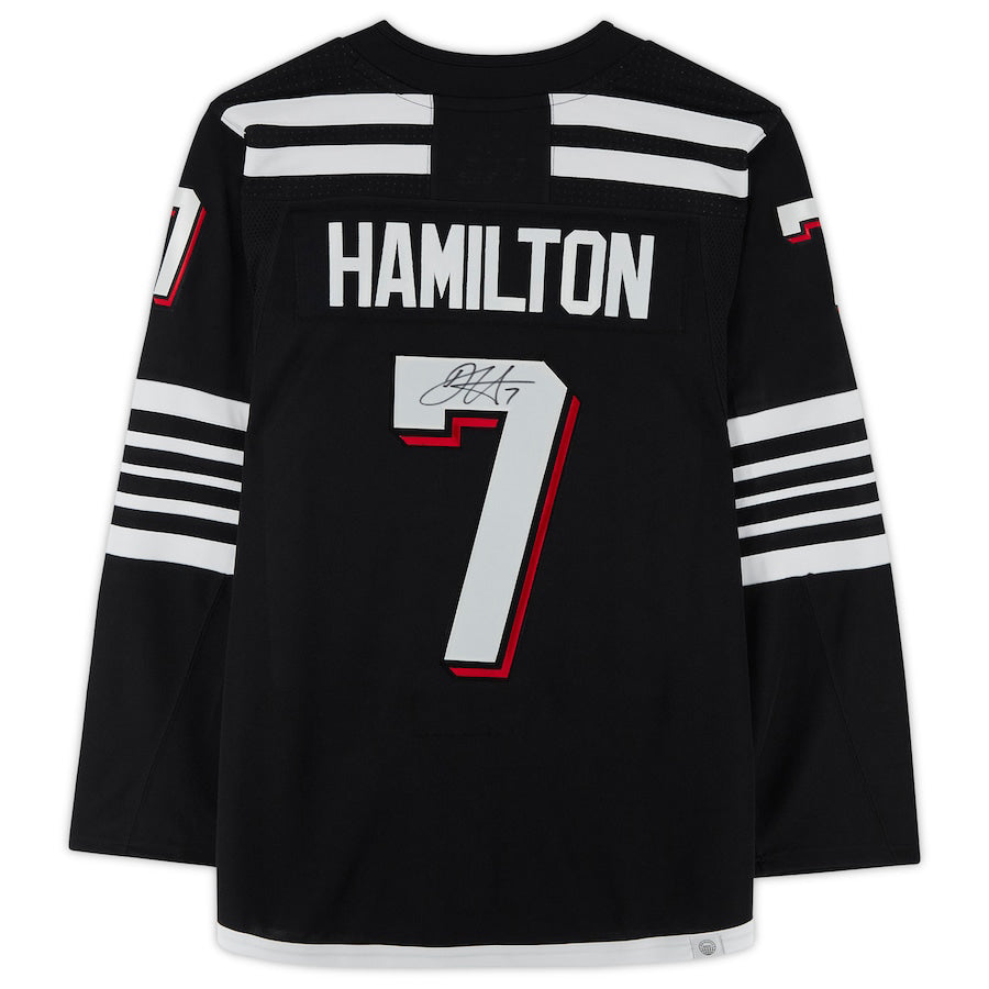 NJ.Devils #7 Dougie Hamilton Fanatics Authentic Autographed Black Stitched American Hockey Jerseys CustomName