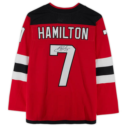 NJ.Devils #7 Dougie Hamilton Fanatics Authentic Autographed Jersey Red Stitched American Hockey Jerseys CustomName