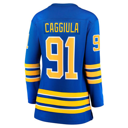 B.Sabres #91 Drake Caggiula Fanatics Branded Home Breakaway Player Jersey Royal Stitched American Hockey Jerseys CustomName
