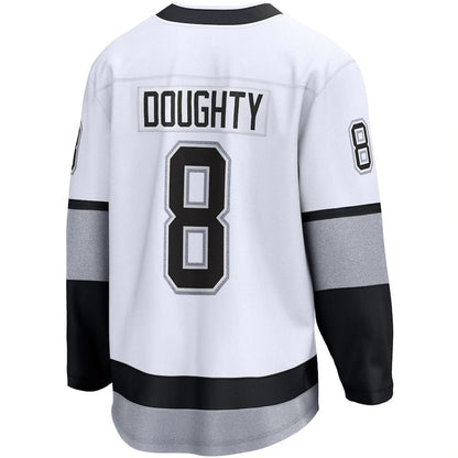 LA.Kings #8 Drew Doughty Fanatics Branded Alternate Premier Breakaway Player Jersey White Stitched American Hockey Jerseys CustomName