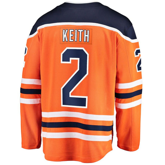 E.Oilers #2 Duncan Keith Fanatics Branded Breakaway Player Jersey Orange Stitched American Hockey Jerseys CustomName
