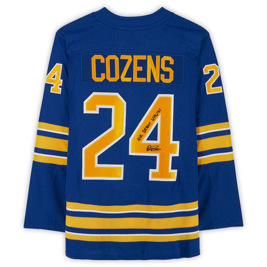B.Sabres #24 Dylan Cozens Fanatics Authentic Autographed Royal Adidas Authentic Jersey with  Debut 1-14-21 Inscription Stitched American Hockey Jerseys CustomName