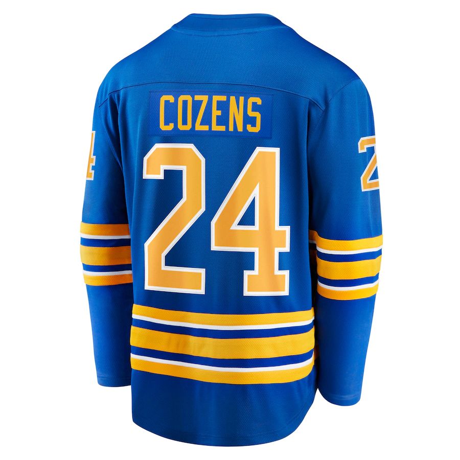 B.Sabres #24 Dylan Cozens Fanatics Branded Home Breakaway Player Jersey Royal Stitched American Hockey Jerseys CustomName