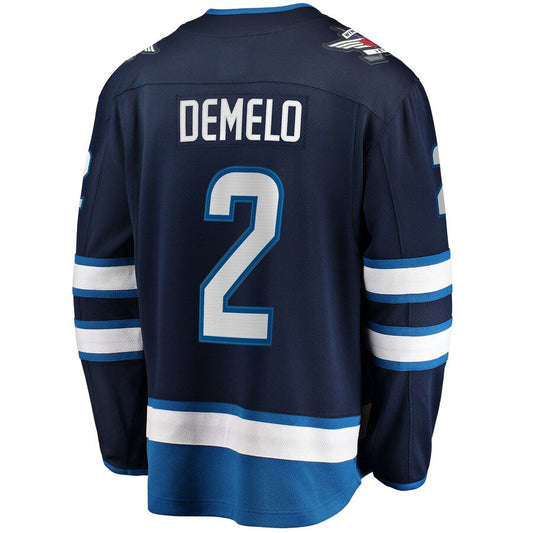 W.Jets #2 Dylan DeMelo Fanatics Branded Breakaway Player Jersey Navy Stitched American Hockey Jerseys CustomName