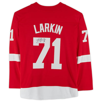D.Red Wings #71 Dylan Larkin Fanatics Authentic Autographed Fanatics Breakaway Jersey Red Stitched American Hockey Jerseys CustomName