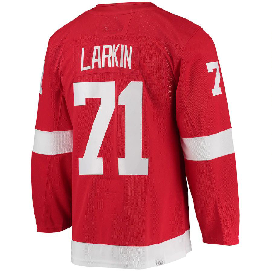 D.Red Wings #71 Dylan Larkin Home Captain Patch Primegreen Authentic Pro Player Jersey  Red Stitched American Hockey Jerseys CustomName