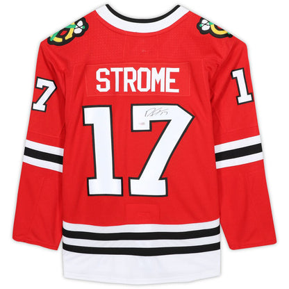C.Blackhawks #17 Dylan Strome Fanatics Authentic Autographed Jersey Red Stitched American Hockey Jerseys CustomName