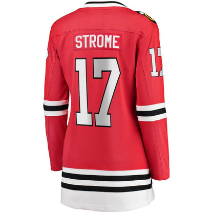 C.Blackhawks #17 Dylan Strome Fanatics Branded Home Breakaway Player Jersey Red Stitched American Hockey Jerseys CustomName