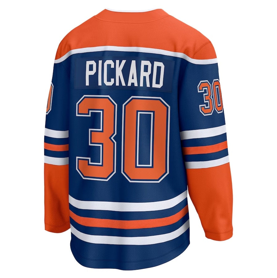 E.Oilers #30 Calvin Pickard Fanatics Home Premier Breakaway Player Jersey - Royal Stitched American Hockey Jerseys CustomName