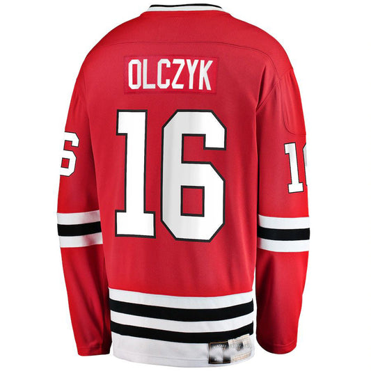 C.Blackhawks #16 Eddie Olczyk Fanatics Branded Premier Breakaway Retired Player Jersey Red Stitched American Hockey Jerseys CustomName