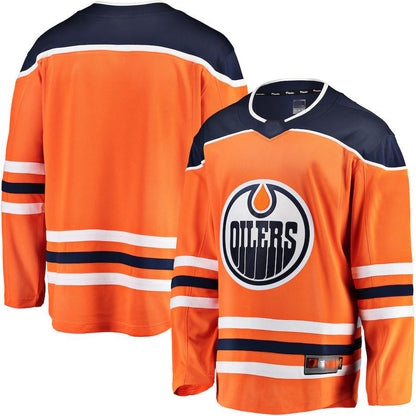 E.Oilers Home Fanatics Branded Breakaway Home Jersey Orange Stitched American Hockey Jerseys CustomName