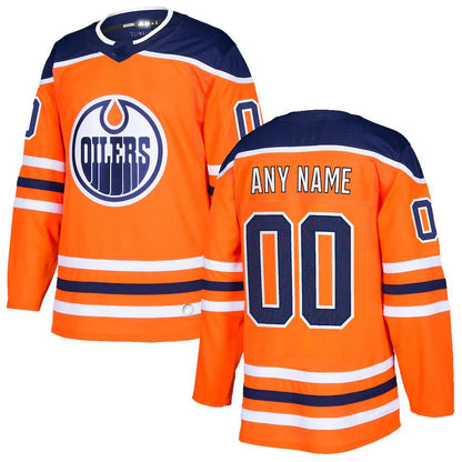 Custom E.Oilers Authentic Orange Jersey Stitched American Hockey Jerseys CustomName