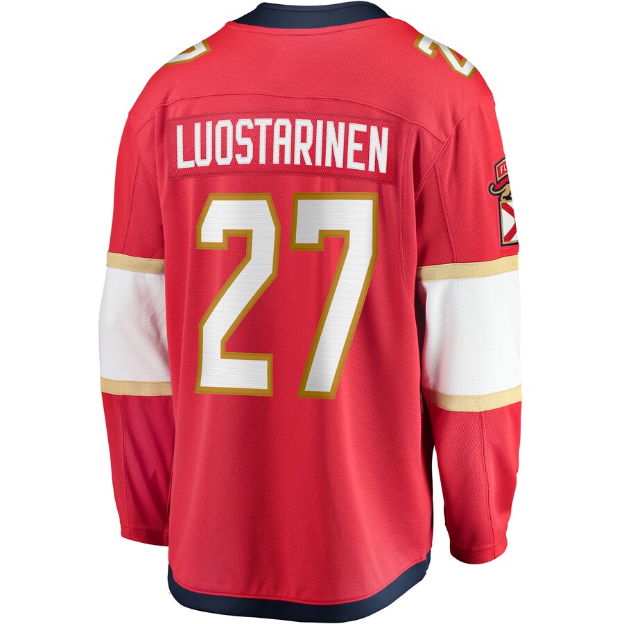 F.Panthers #27 Eetu Luostarinen Fanatics Branded Home Breakaway Player Jersey  Red Stitched American Hockey Jerseys CustomName