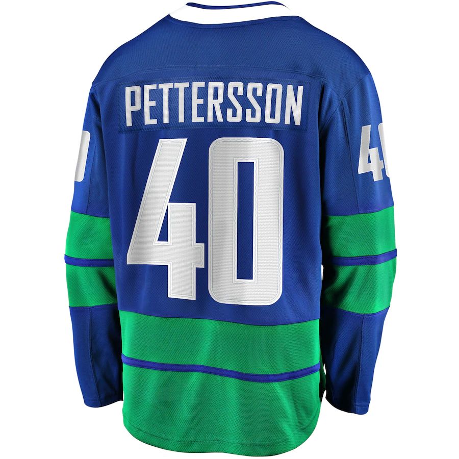 V.Canucks #40 Elias Pettersson Fanatics Branded 2019-20 Alternate Premier Breakaway Player Jersey Blue Stitched American Hockey Jerseys CustomName