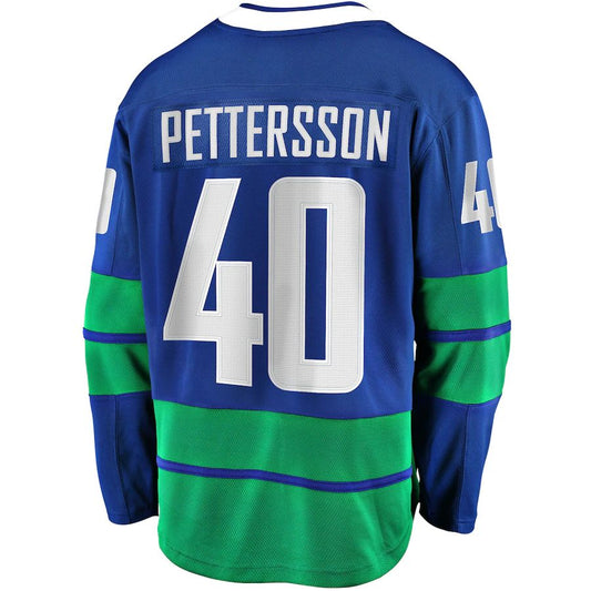 V.Canucks #40 Elias Pettersson Fanatics Branded 2019-20 Alternate Premier Breakaway Player Jersey Blue Stitched American Hockey Jerseys CustomName