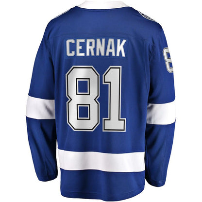 TB.Lightning #81 Erik Cernak Fanatics Branded Home Breakaway Player Jersey Blue Stitched American Hockey Jerseys CustomName