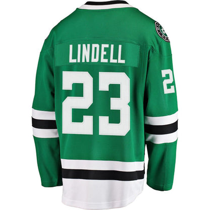 D.Stars #23 Esa Lindell Fanatics Branded Breakaway Jersey  Kelly Green Stitched American Hockey Jerseys CustomName
