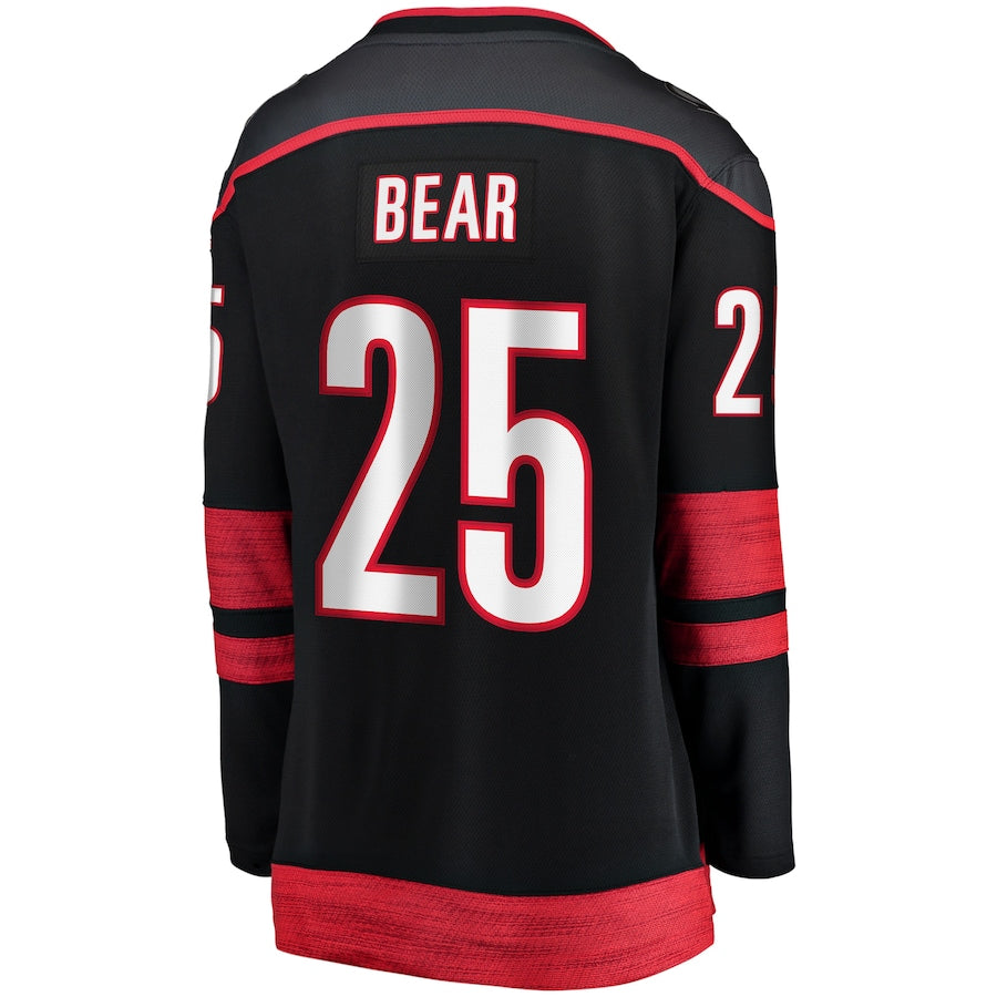 C.Hurricanes #25 Ethan Bear Fanatics Branded Home Breakaway Player Jersey Black Stitched American Hockey Jerseys CustomName