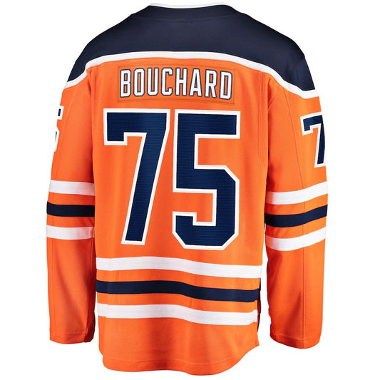 E.Oilers #75 Evan Bouchard Fanatics Branded Home Breakaway Player Jersey Orange Stitched American Hockey Jerseys CustomName