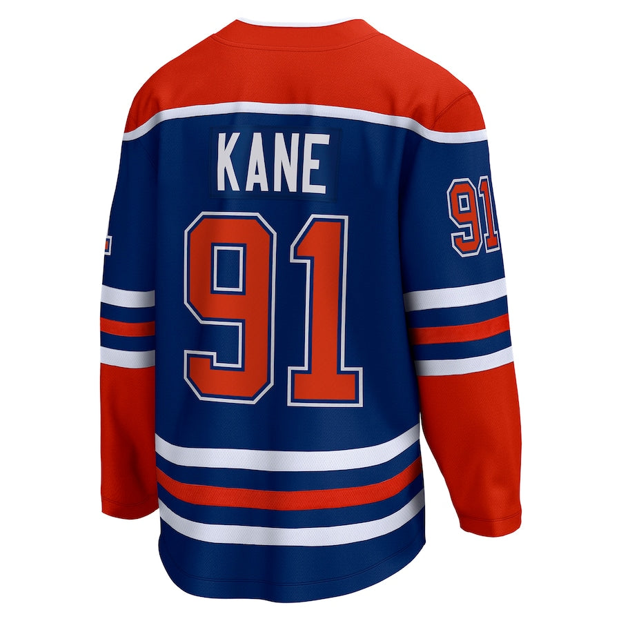 E.Oilers #91 Evander Kane Fanatics Branded Home Breakaway Player Jersey Royal Stitched American Hockey Jerseys CustomName