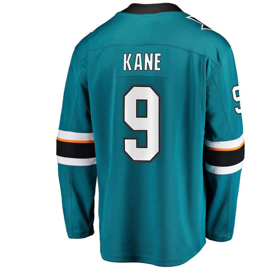 SJ.Sharks #9 Evander Kane Fanatics Branded Premier Breakaway Player Jersey Teal Stitched American Hockey Jerseys CustomName