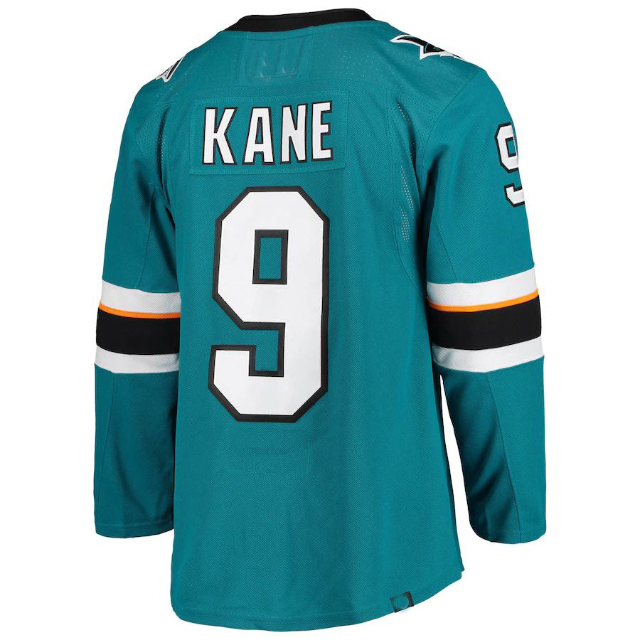 SJ.Sharks #9 Evander Kane Home Authentic Pro Player Jersey Teal Stitched American Hockey Jerseys CustomName