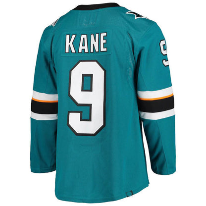 SJ.Sharks #9 Evander Kane Home Authentic Pro Player Jersey Teal Stitched American Hockey Jerseys CustomName