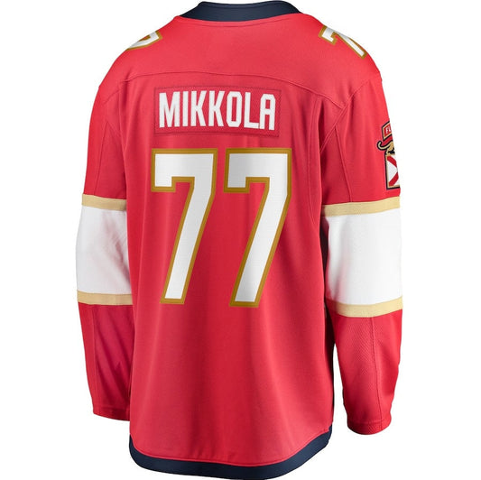 F.Panthers #77 Niko Mikkola Fanatics Premier Breakaway Player Jersey - Red Stitched American Hockey Jerseys CustomName