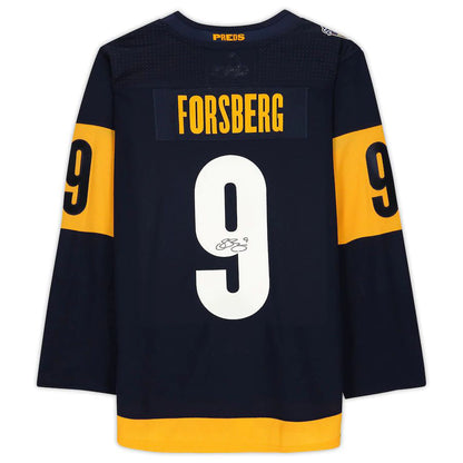 N.Predators #9 Filip Forsberg Fanatics Authentic Autographed 2022 Stadium Series Jersey Navy Stitched American Hockey Jerseys CustomName