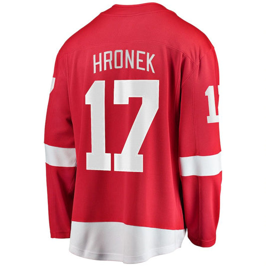 D.Red Wings #17 Filip Hronek  Fanatics Branded Home Breakaway Player Jersey Red Stitched American Hockey Jerseys CustomName