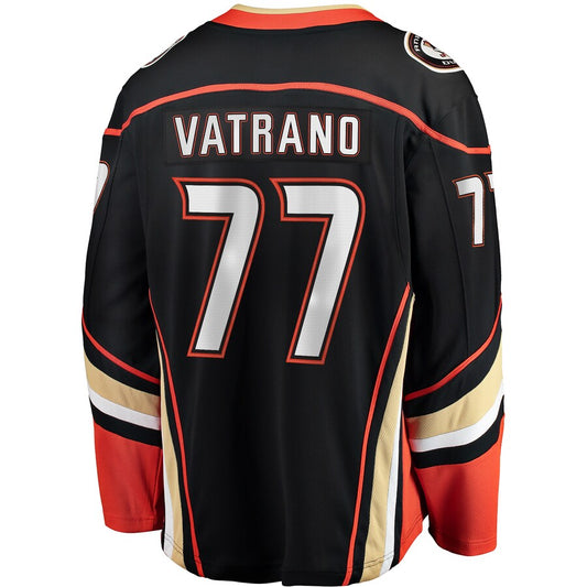 A.Ducks #77 Frank Vatrano Fanatics Branded Home Breakaway Player Jersey Black Stitched American Hockey Jerseys CustomName