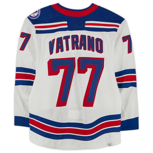 NY.Rangers #77 Frank Vatrano Fanatics Authentic Game-Used Set 3 Jersey Worn During Games Played Between March 20 and April 23, 2022 White Stitched American Hockey Jerseys CustomName