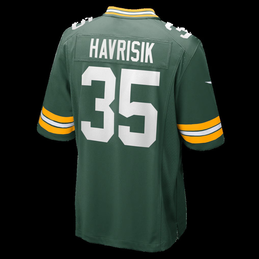 GB.Packers #35 Lucas Havrisik Green Team Game American Football Jerseys CustomName