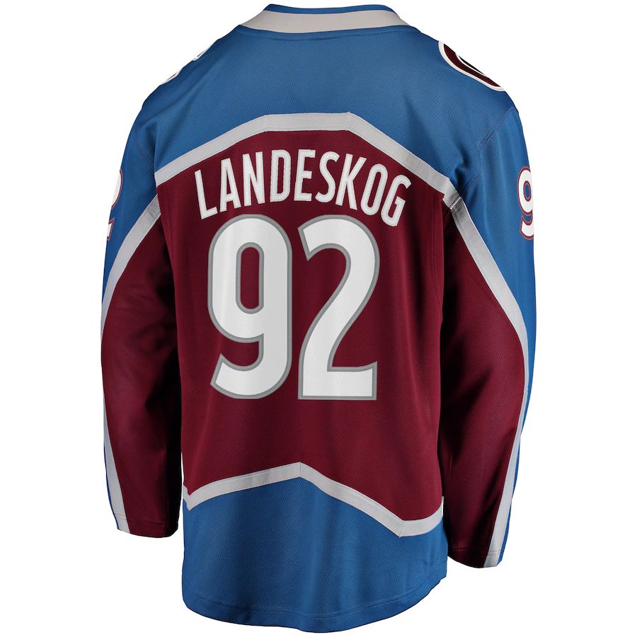 C.Avalanche #92 Gabriel Landeskog Fanatics Branded Breakaway Player Jersey  Burgundy Stitched American Hockey Jerseys CustomName