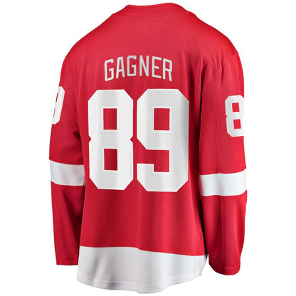D.Red Wings #89 Sam Gagner Fanatics Branded Home Breakaway Player Jersey Red Stitched American Hockey Jerseys CustomName
