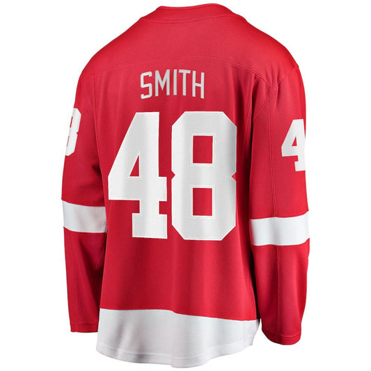 D.Red Wings #48 Givani Smith Fanatics Branded Home Breakaway Player Jersey Red Stitched American Hockey Jerseys CustomName