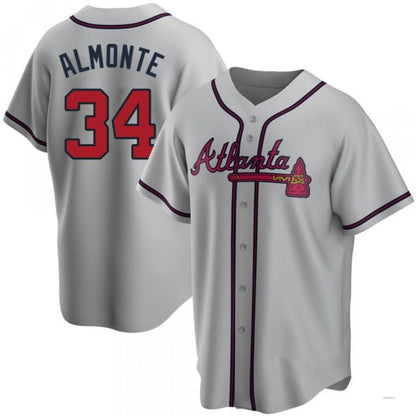 Atlanta Braves #34 AbCustomName2025m Almonte Gray Road Jersey Stitches Baseball Jerseys