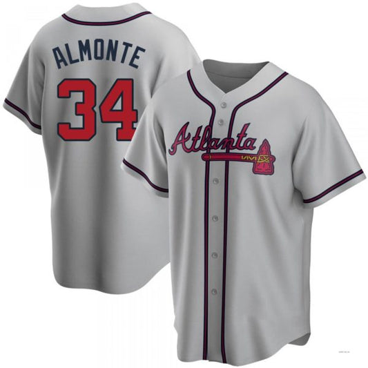 Atlanta Braves #34 AbCustomName2025m Almonte Gray Road Jersey Stitches Baseball Jerseys