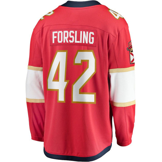 F.Panthers #42 Gustav Forsling Fanatics Branded Home Breakaway Player Jersey Red Stitched American Hockey Jerseys CustomName