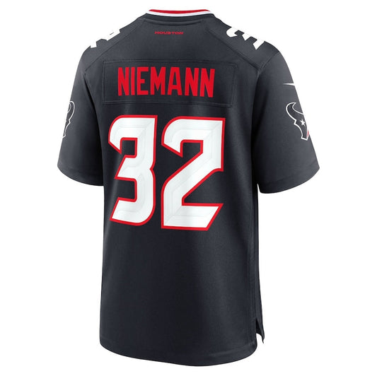 H.Texans #32 Nick Niemann Navy Team Game American Football Jerseys