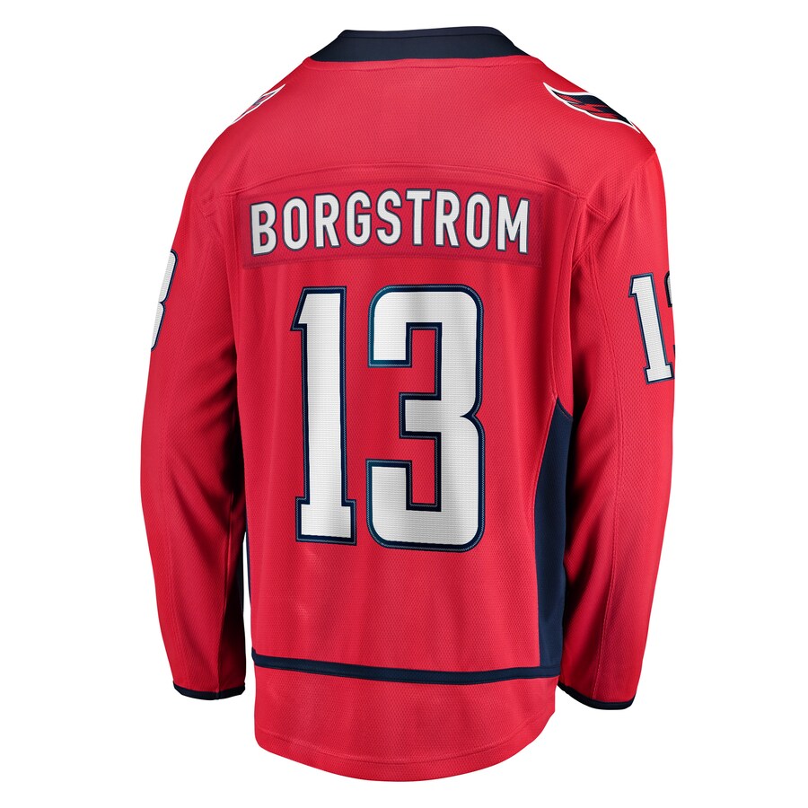 W.Capitals #13 Henrik Borgstrom Fanatics Branded Home Breakaway Player Jersey Red Stitched American Hockey Jerseys CustomName