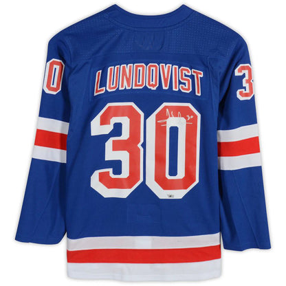 NY.Rangers #30 Henrik Lundqvist  Fanatics Authentic Autographed Jersey Blue Stitched American Hockey Jerseys CustomName