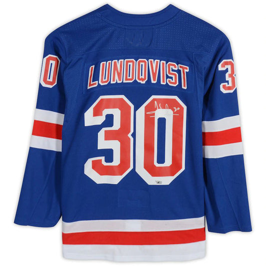 NY.Rangers #30 Henrik Lundqvist  Fanatics Authentic Autographed Jersey Blue Stitched American Hockey Jerseys CustomName
